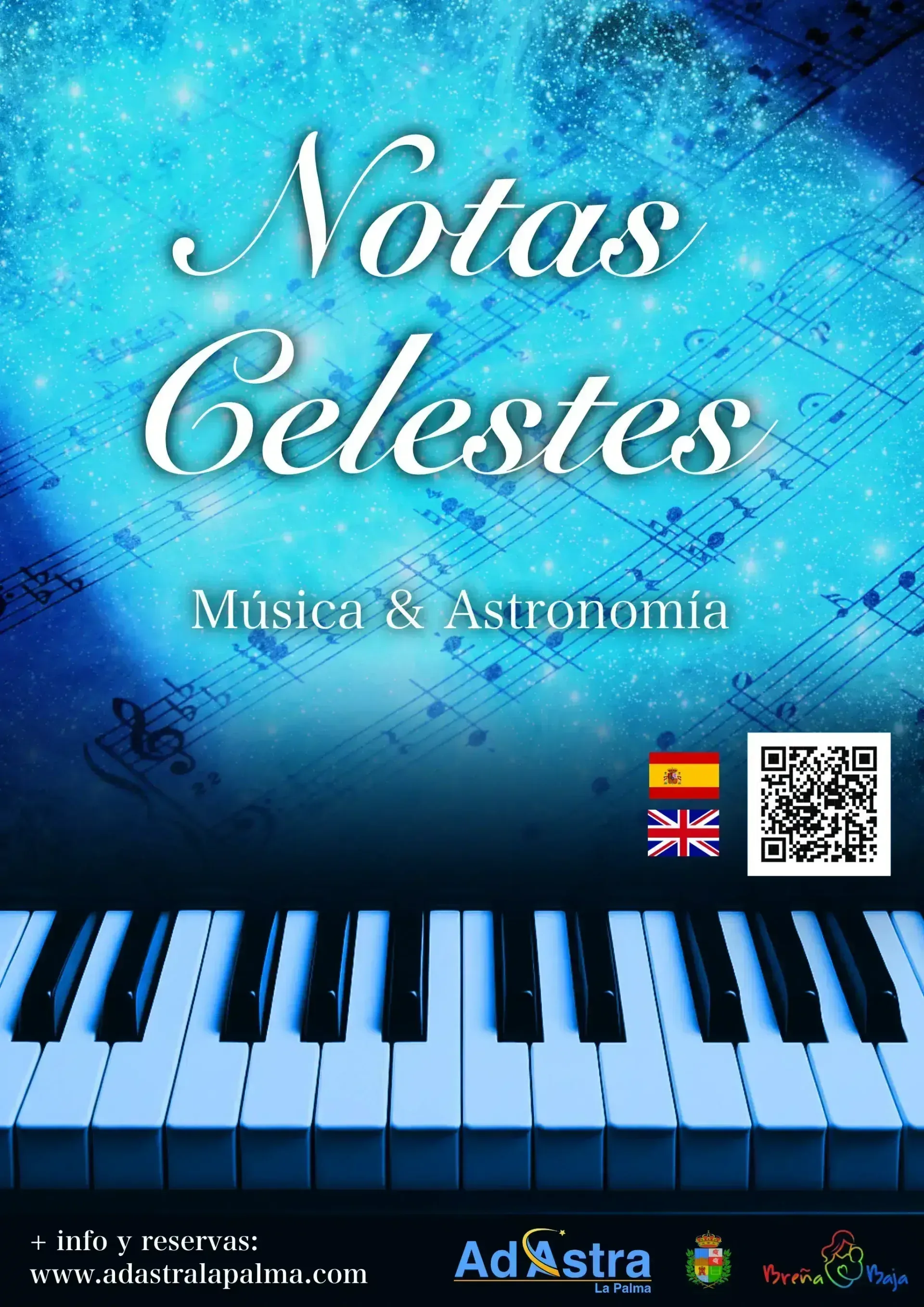 Cartel Notas Celestes — Viaje musical por el universo