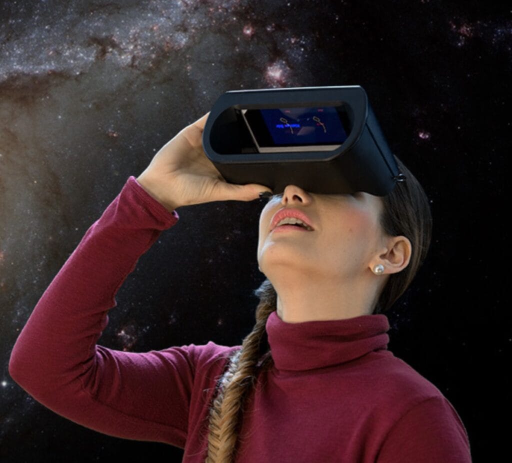 Visor de realidad aumentada Universe2go para explorar el cielo estrellado